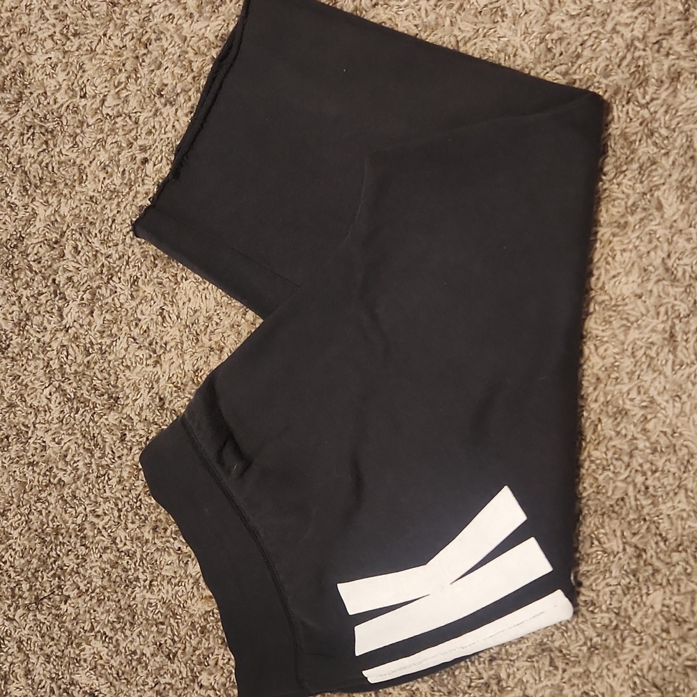 Victoria's Secret PINK Black Logo Cropped Sweatpants Size L - Picture 3 of 4
